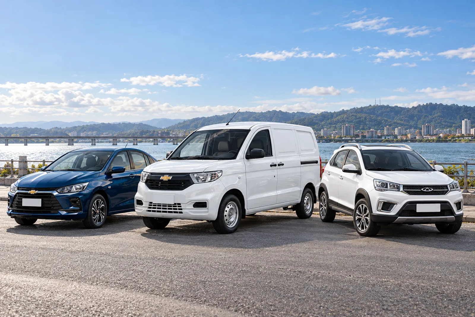 Furgón, sedán y SUV listos para salir